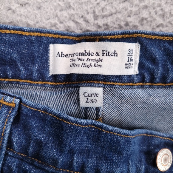 ABERCROMBIE Jeans Size 33/16 Curve Love 90's Straight Ultra High Rise - Picture 4 of 12